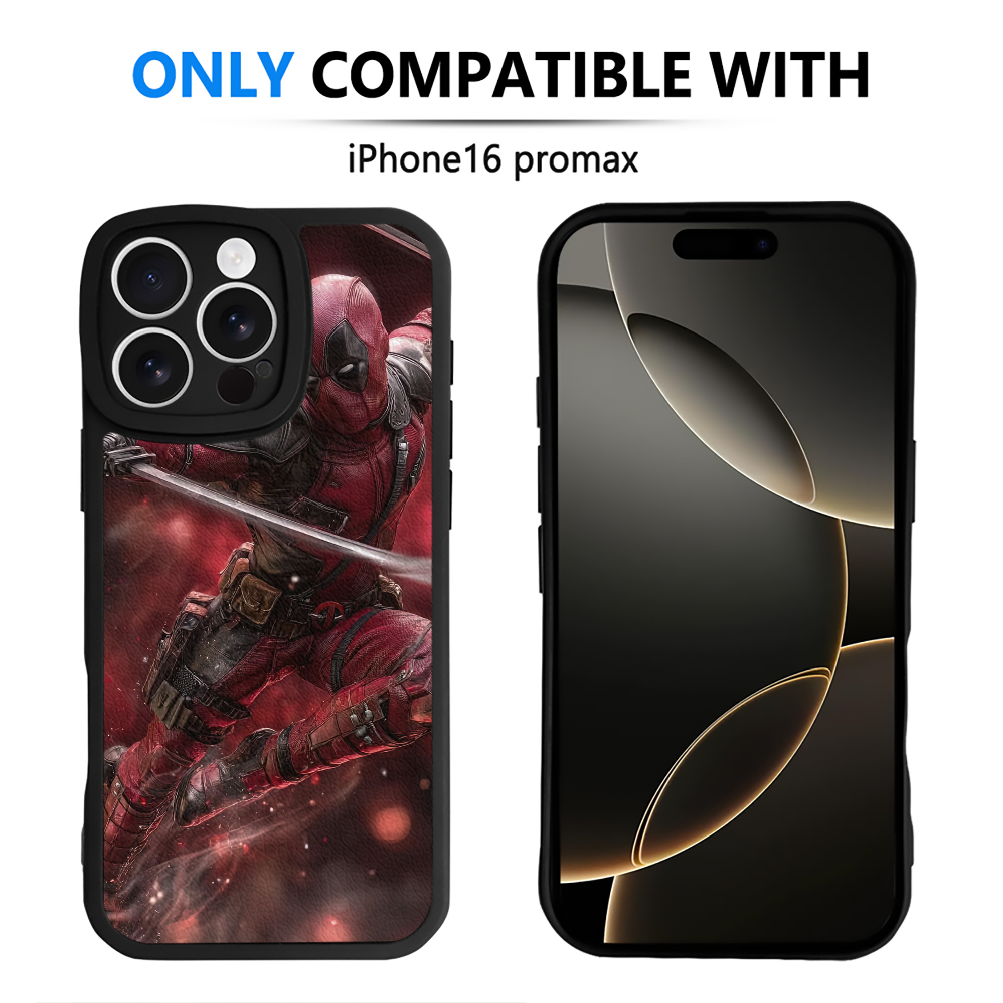 （画像用） Deadpool デッドプール 【iPhone 16シリーズ対応】シリコンスマホケース（レザー調） 材質：シリコン